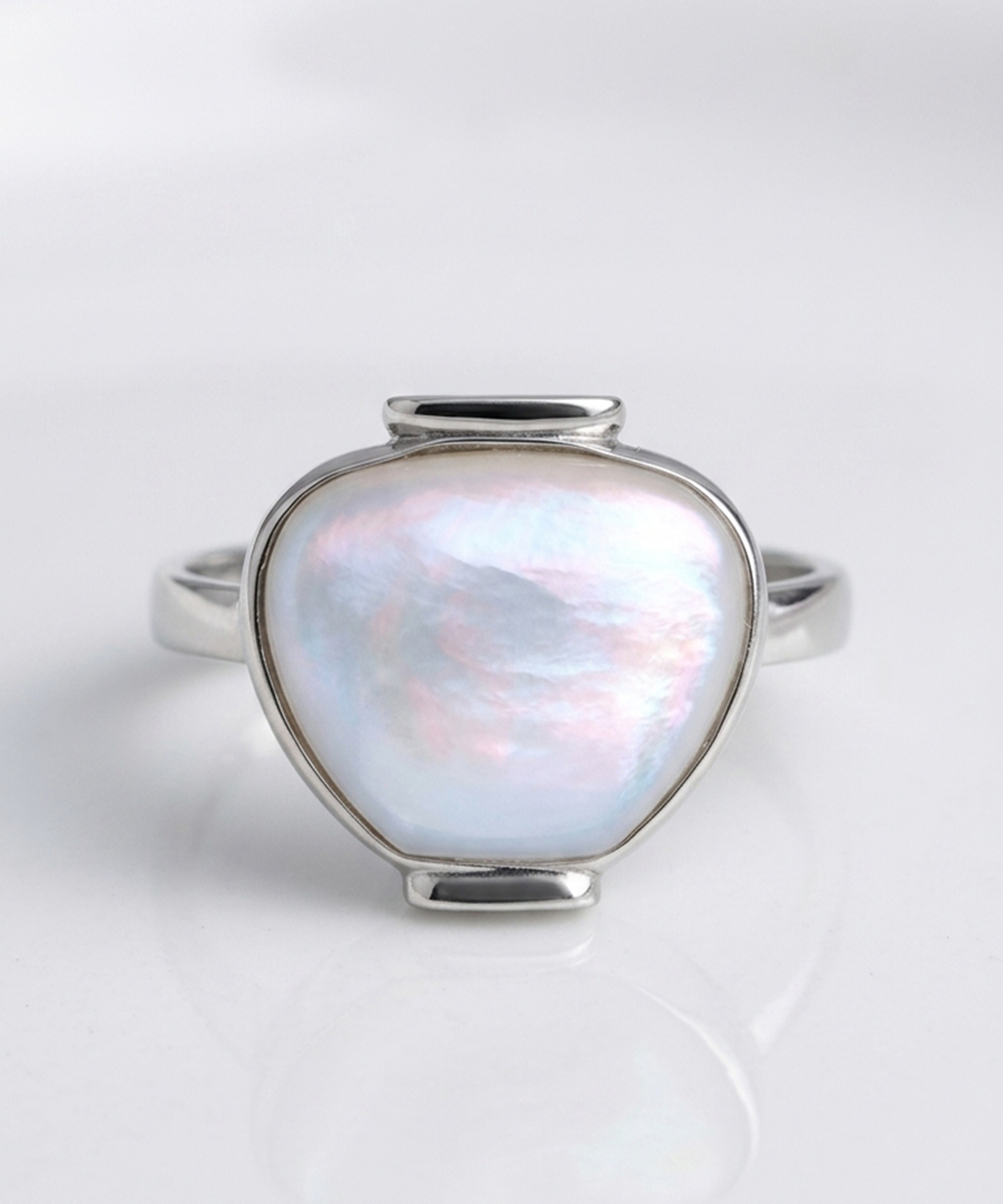 Sterling silver and mother-of-pearl craft detail